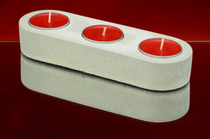 Handmade Concrete Tea Light, Air Plant Holder for 3 Tea Lights
