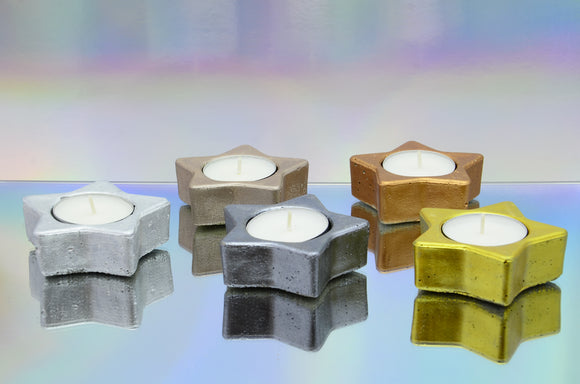 Set of 5 Star Shaped Tea Light, Air Plant Holders, Christmas Gift